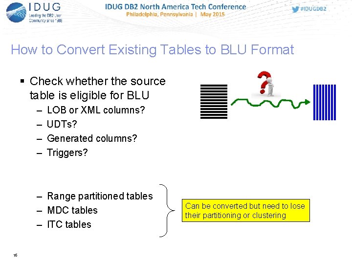 How to Convert Existing Tables to BLU Format Check whether the source table is