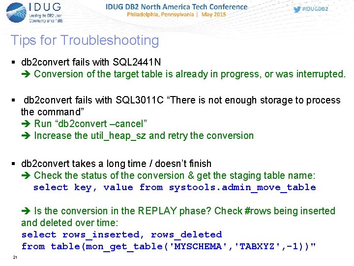 Tips for Troubleshooting db 2 convert fails with SQL 2441 N Conversion of the