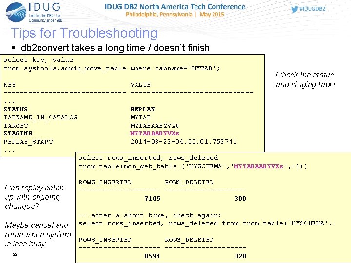 Tips for Troubleshooting db 2 convert takes a long time / doesn’t finish select