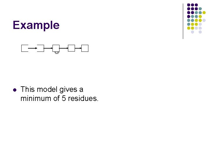 Example l This model gives a minimum of 5 residues. 