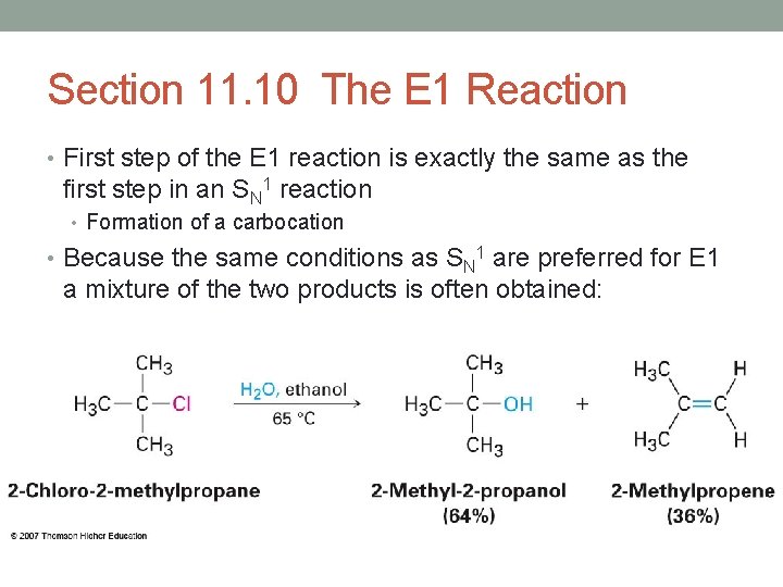 Section 11. 10 The E 1 Reaction • First step of the E 1 Section 11. 10 The E 1 Reaction • First step of the E 1