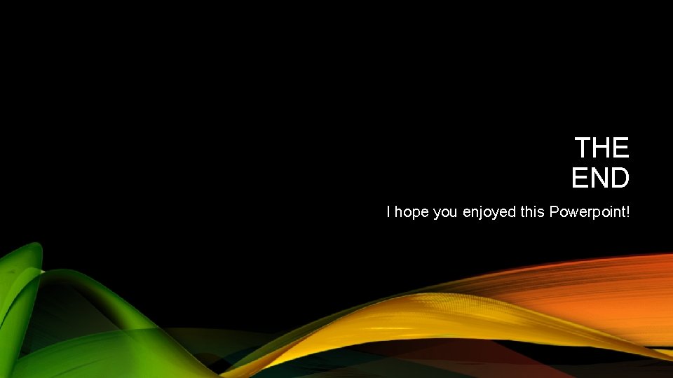THE END I hope you enjoyed this Powerpoint! 