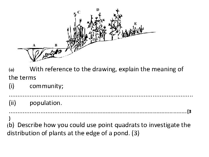 With reference to the drawing, explain the meaning of the terms (i) community; .