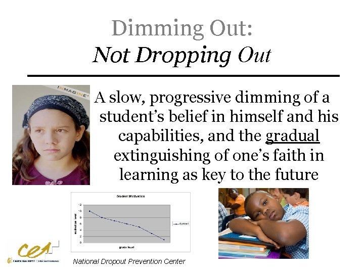 Dimming Out: Not Dropping Out A slow, progressive dimming of a student’s belief in