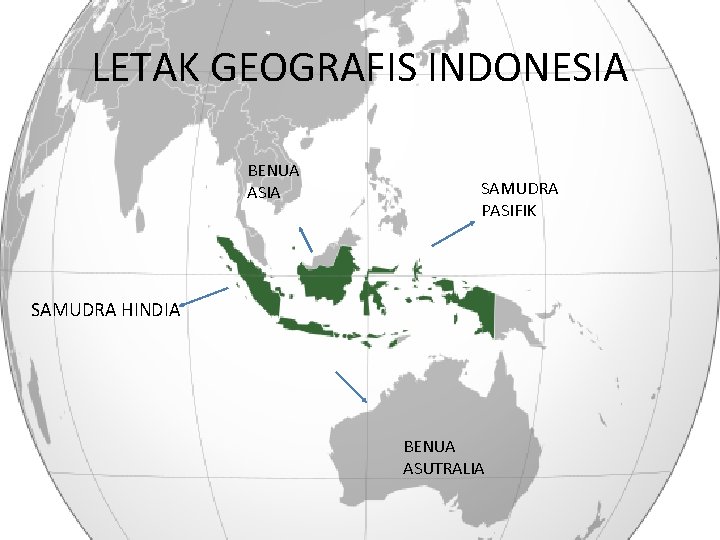 LETAK GEOGRAFIS INDONESIA BENUA ASIA SAMUDRA PASIFIK SAMUDRA HINDIA BENUA ASUTRALIA 