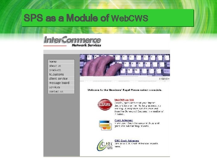 SPS as a Module of Web. CWS 