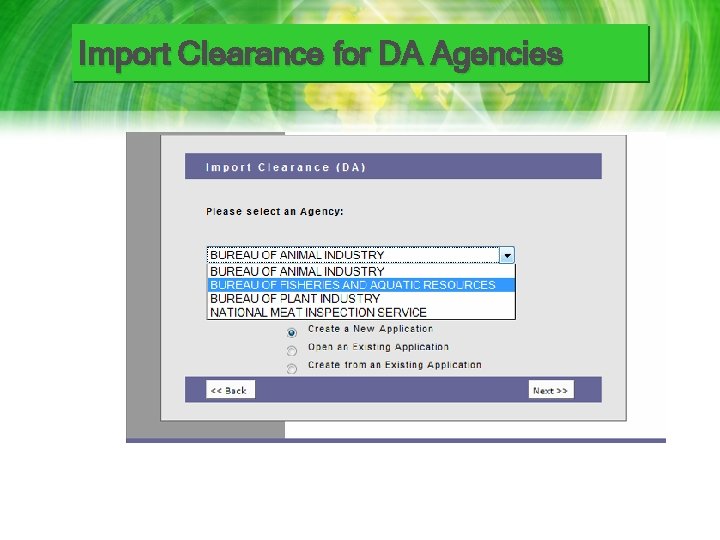 Import Clearance for DA Agencies 