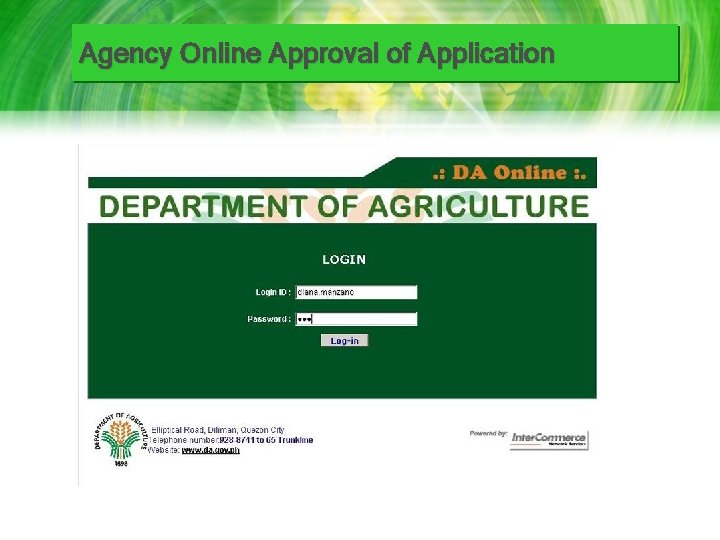 Agency Online Approval of Application 
