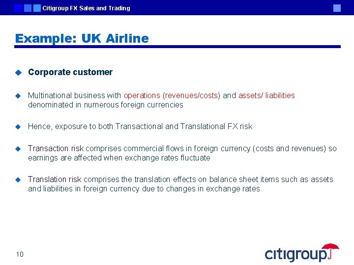 Citigroup FX Sales and Trading Business Briefing Session