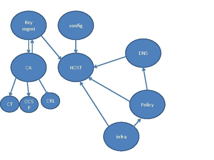 Key mgmt config DNS CA CT OCS P HOST CRL Policy infra 