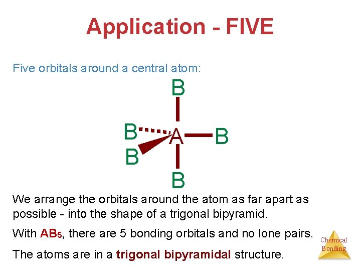 Application - FIVE Five orbitals around a central atom: B B B A B