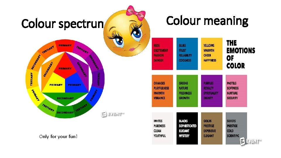 Colour spectrum Only for your fun! Colour meaning 