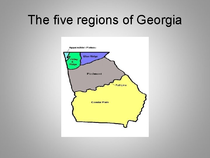The five regions of Georgia 