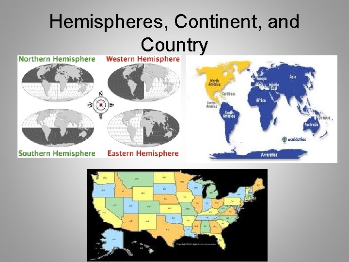 Hemispheres, Continent, and Country 