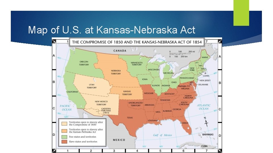 Map of U. S. at Kansas-Nebraska Act 