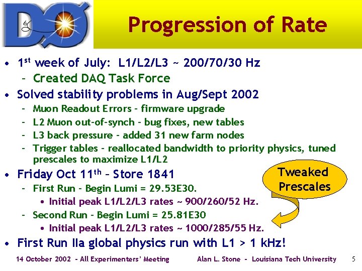 Progression of Rate • 1 st week of July: L 1/L 2/L 3 ~