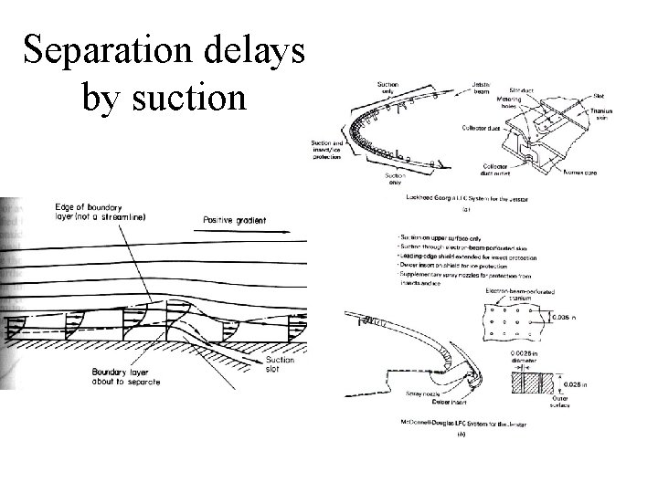 Separation delays by suction 