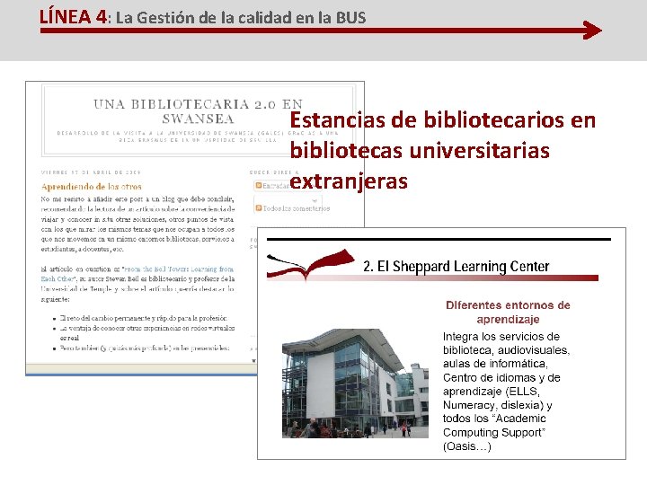 LÍNEA 4: La Gestión de la calidad en la BUS Estancias de bibliotecarios en