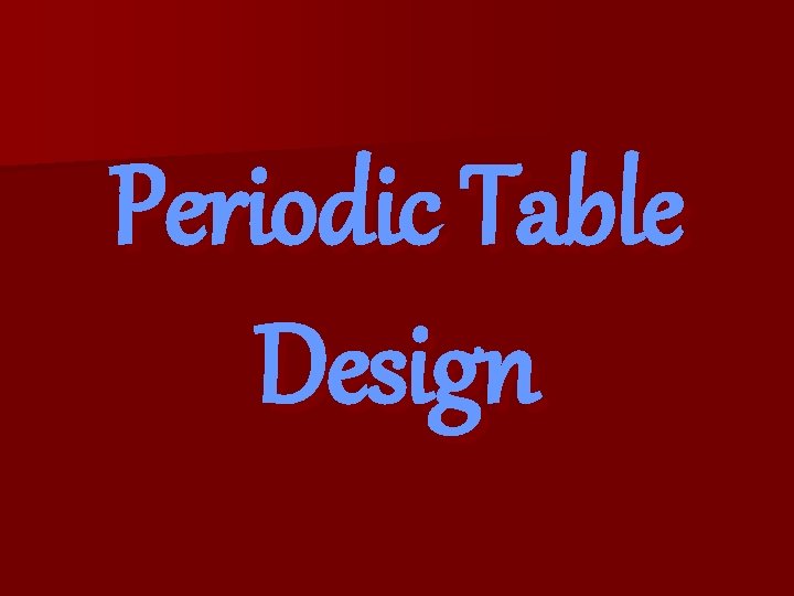 Periodic Table Design 