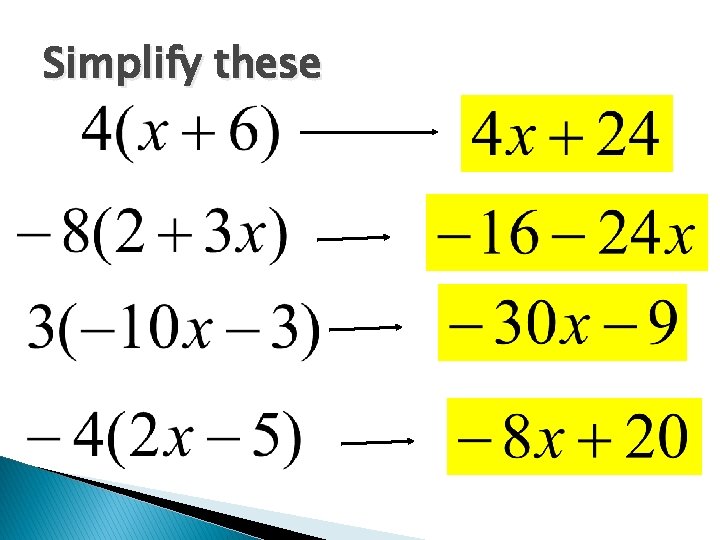 Simplify these 