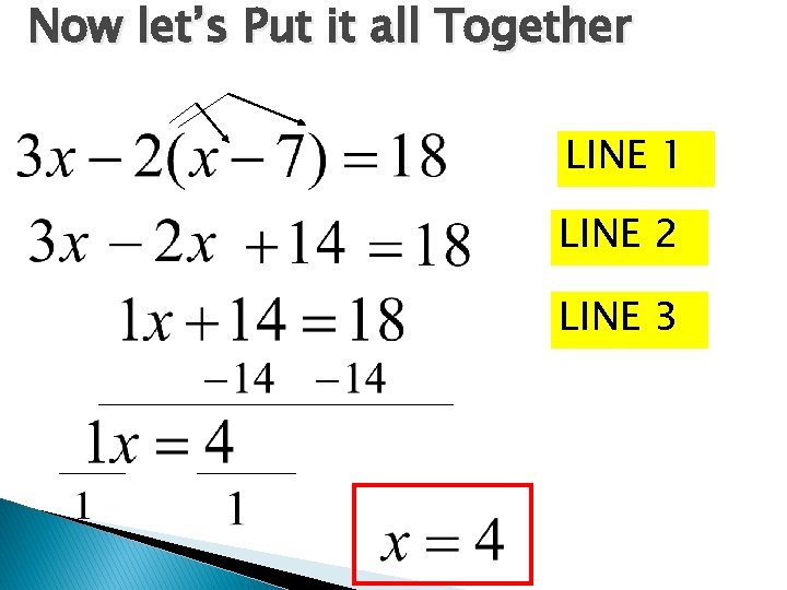 Now let’s Put it all Together LINE 1 LINE 2 LINE 3 