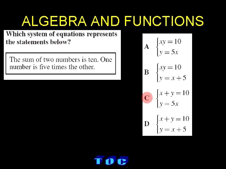 ALGEBRA AND FUNCTIONS 