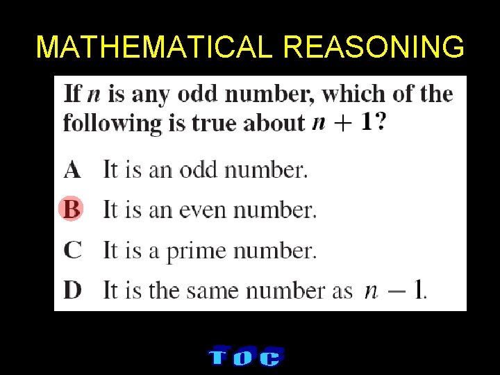 MATHEMATICAL REASONING 