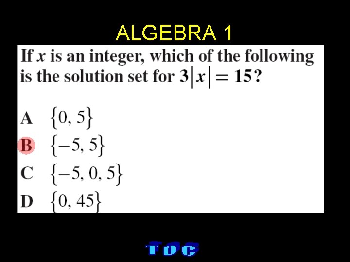 ALGEBRA 1 