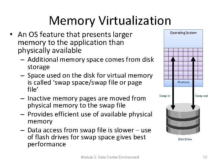 Memory Virtualization • An OS feature that presents larger memory to the application than Memory Virtualization • An OS feature that presents larger memory to the application than