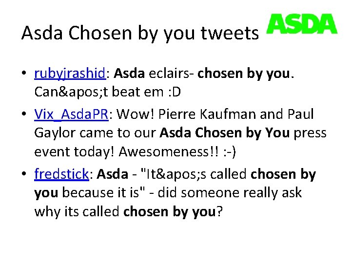 Asda Chosen by you tweets • rubyjrashid: Asda eclairs- chosen by you. Can&apos; t