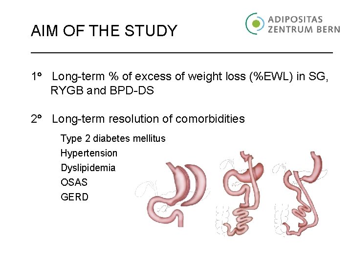 AIM OF THE STUDY 1 Long-term % of excess of weight loss (%EWL) in