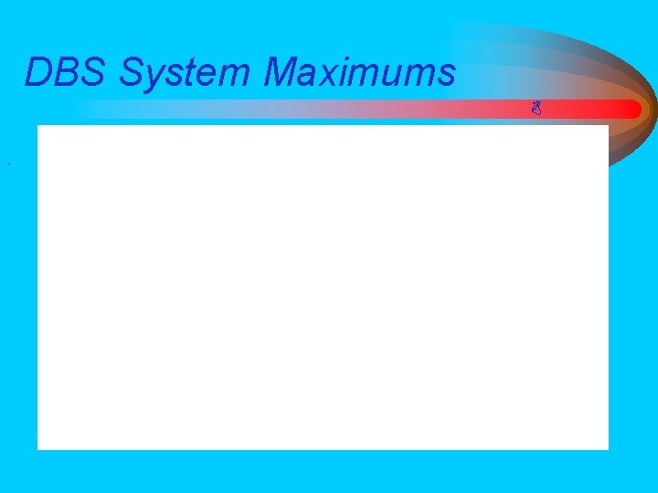 DBS System Maximums . 
