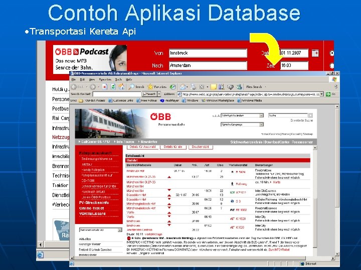 Contoh Aplikasi Database • Transportasi Kereta Api 