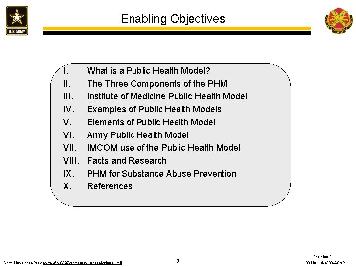 Enabling Objectives I. III. IV. V. VIII. IX. X. What is a Public Health