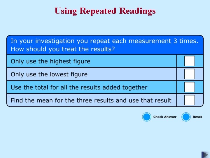 Using Repeated Readings 