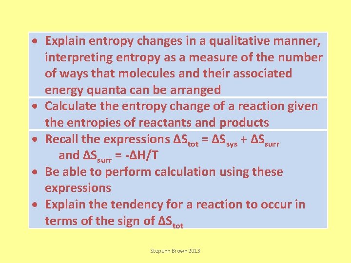  Explain entropy changes in a qualitative manner, interpreting entropy as a measure of