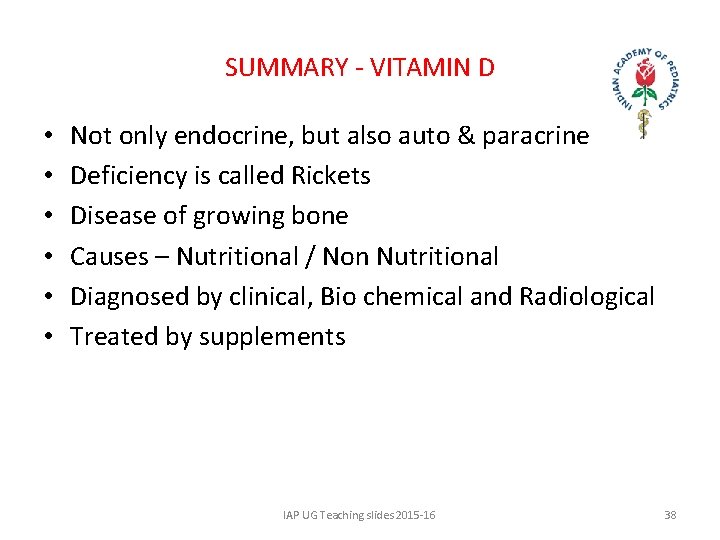 SUMMARY - VITAMIN D • • • Not only endocrine, but also auto &