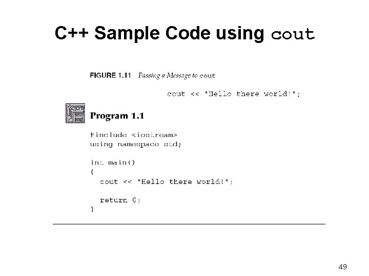 C++ Sample Code using cout 49 