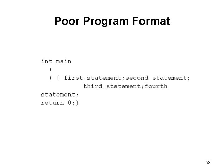 Poor Program Format 59 