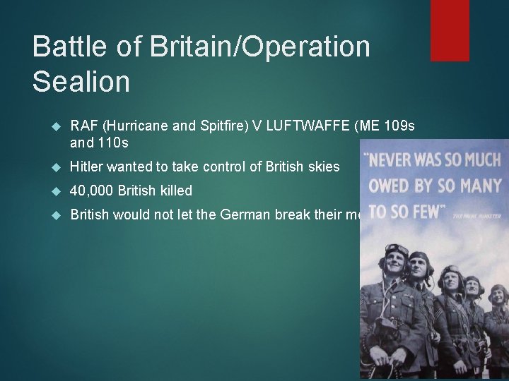Battle of Britain/Operation Sealion RAF (Hurricane and Spitfire) V LUFTWAFFE (ME 109 s and