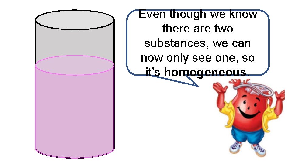 Even though we know there are two substances, we can now only see one,