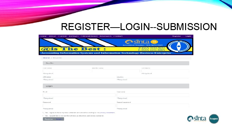 REGISTER—LOGIN--SUBMISSION 