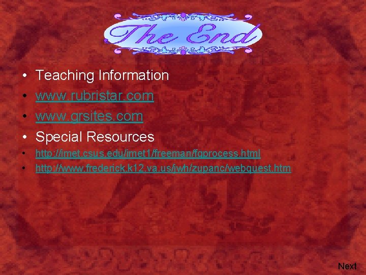  • • Teaching Information www. rubristar. com www. grsites. com Special Resources •