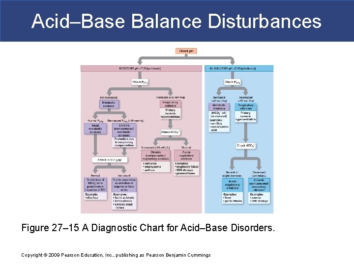Acid–Base Balance Disturbances Figure 27– 15 A Diagnostic Chart for Acid–Base Disorders. Copyright ©