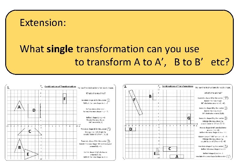 Extension: What single transformation can you use to transform A to A’, B to