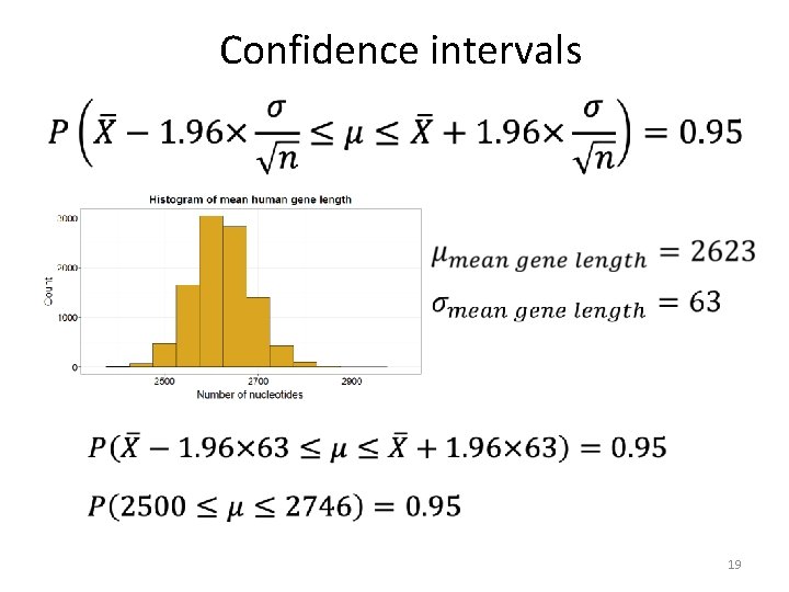 Confidence intervals 19 