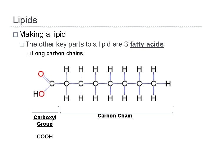 Lipids � Making � The a lipid other key parts to a lipid are