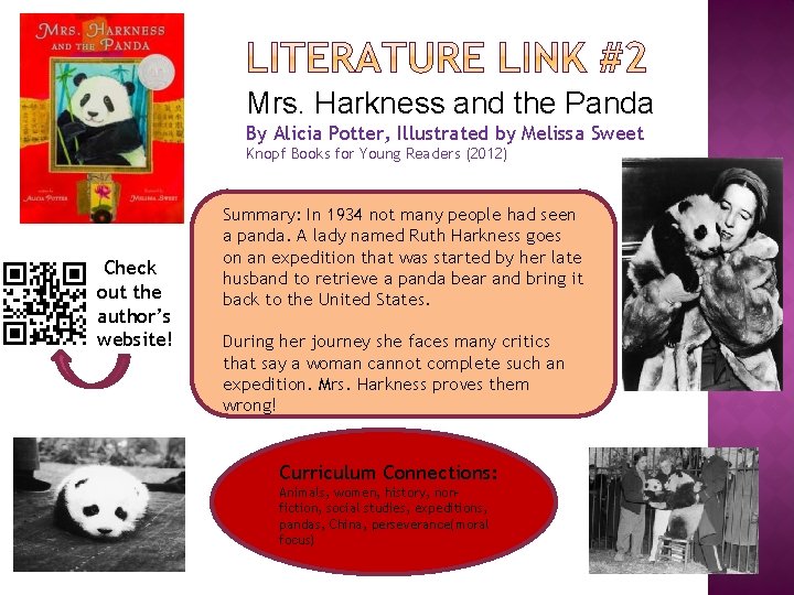 Mrs. Harkness and the Panda By Alicia Potter, Illustrated by Melissa Sweet Knopf Books