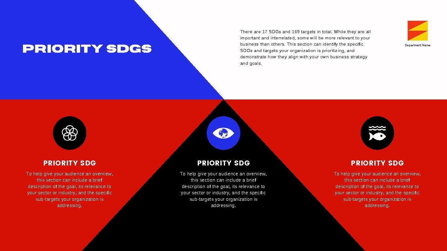 Priority SDGs There are 17 SDGs and 169 targets in total. While they are