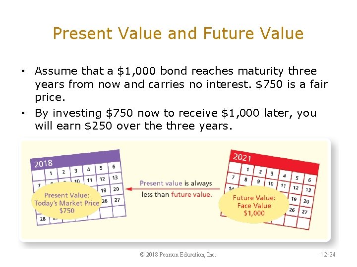 Present Value and Future Value • Assume that a $1, 000 bond reaches maturity